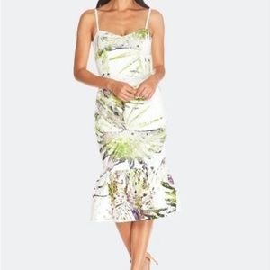 DRESS THE POPULATION Alea floral sundress Chartreuse Multi